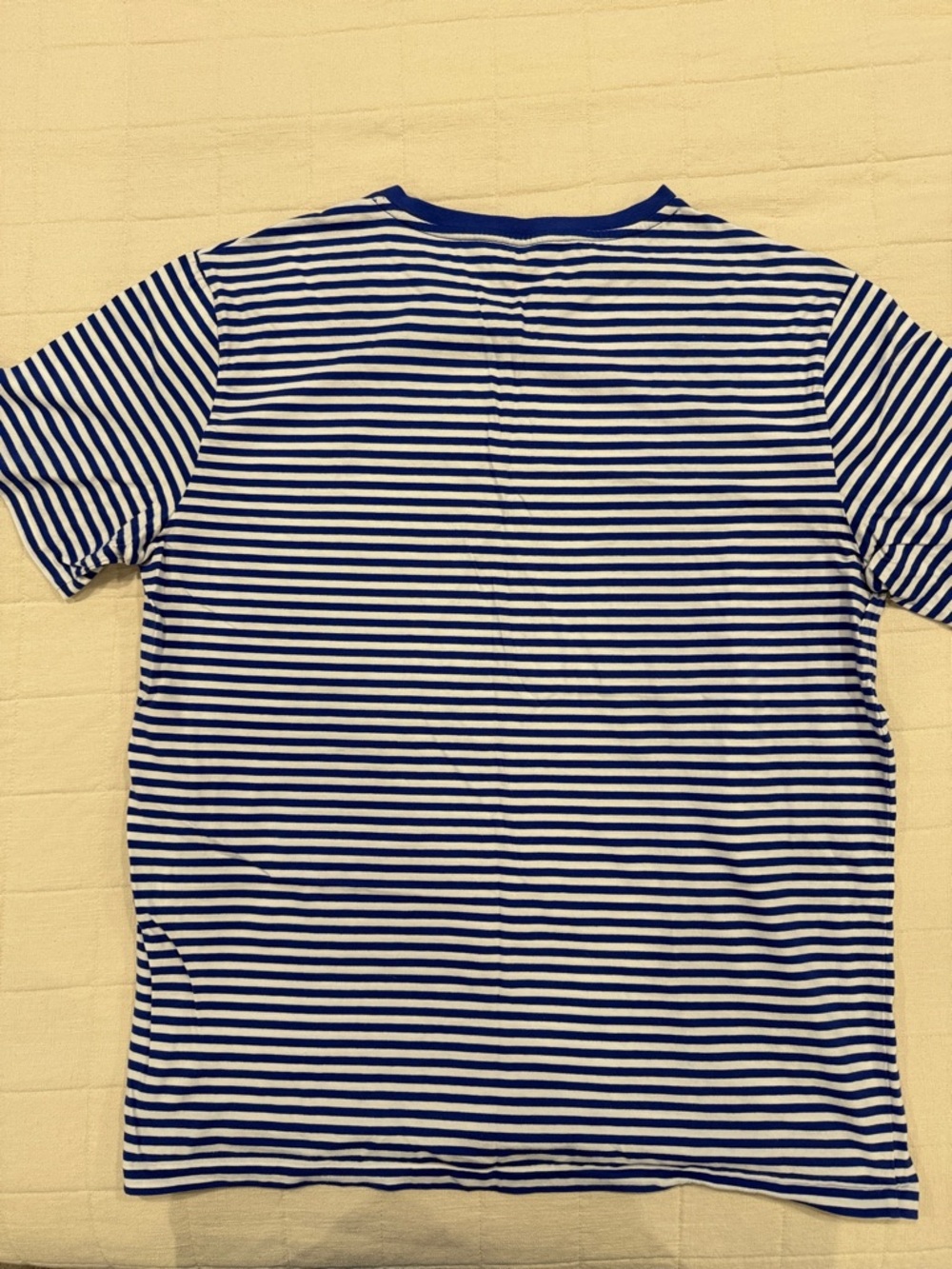 Polo by Ralph Lauren Blue & White Striped V-Neck Tee with Red Pony - Picture 9 of 10